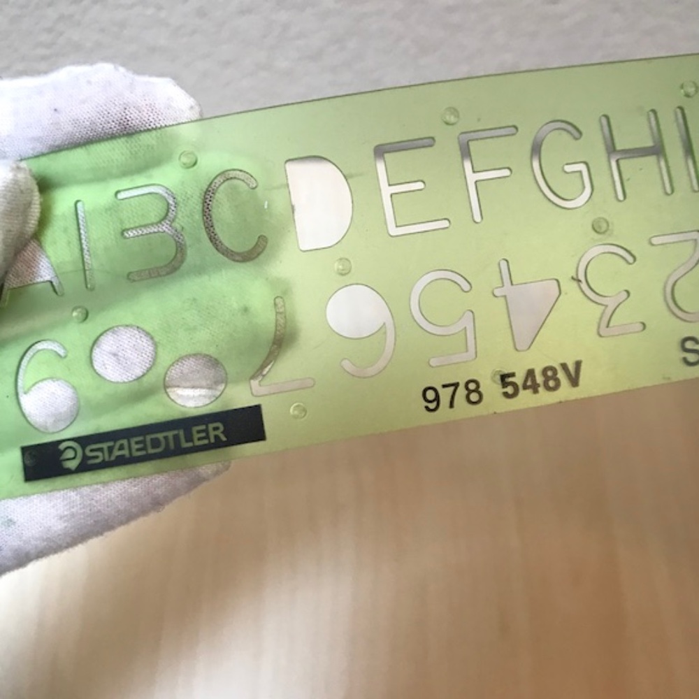Staedtler Stencil. 978548V Standard Vertical. 1/2 Inch- 12.700mm. NEW.